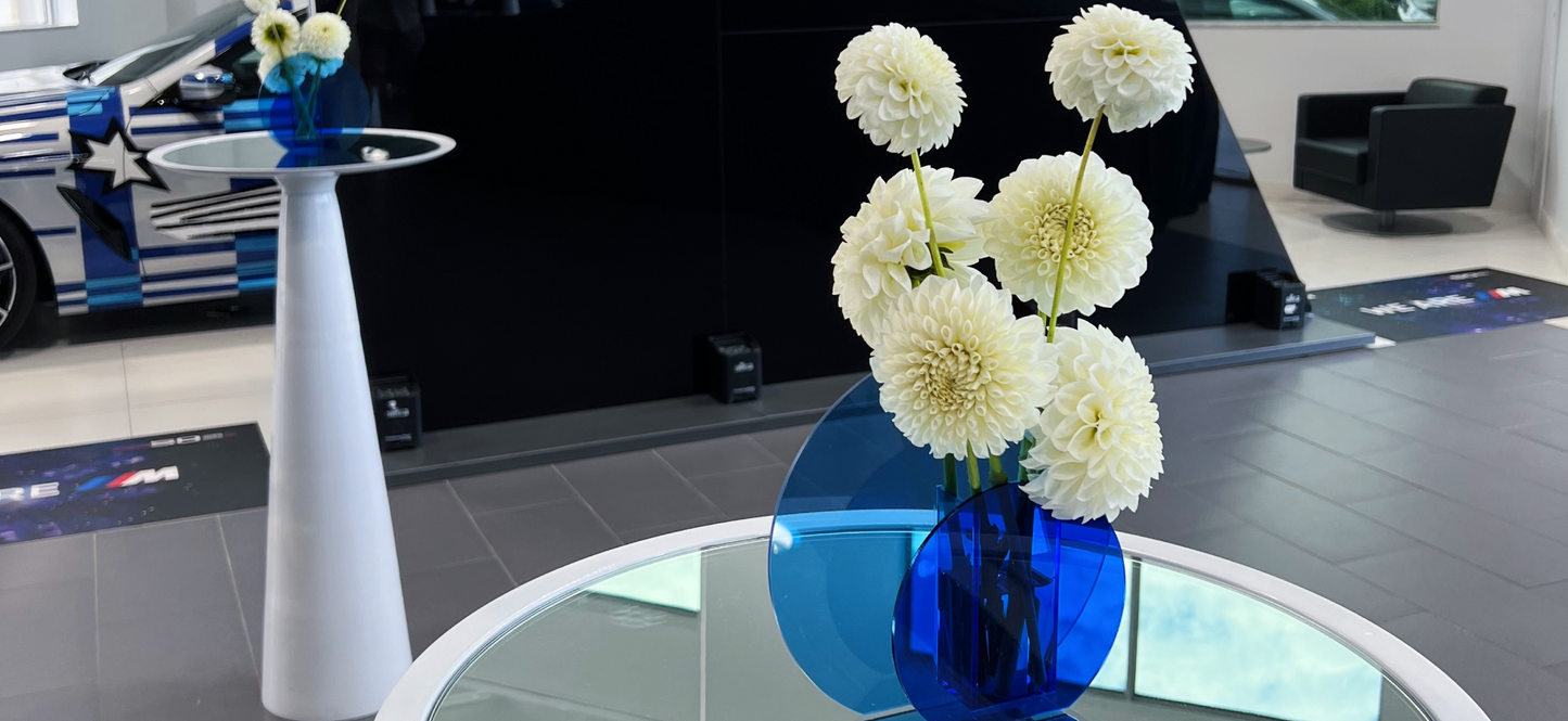 Floral arrangements at the BMW showroom